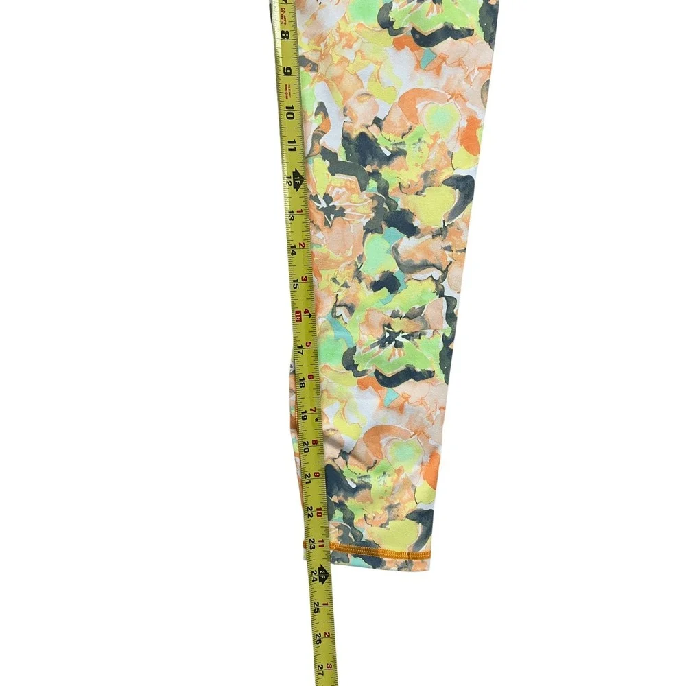 Fabletics‎ PowerHold High Waisted Floral Leggings Orange Green Yellow Womens XS